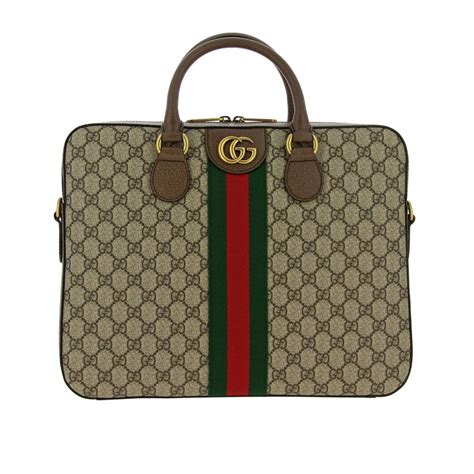 gucci gg supreme beige briefcase bag